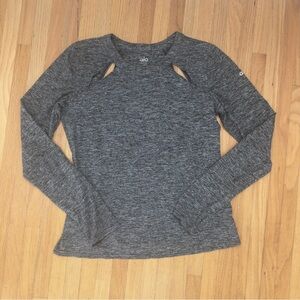 Alo Yoga Women's Long Sleeve Grey Cutout Pullover